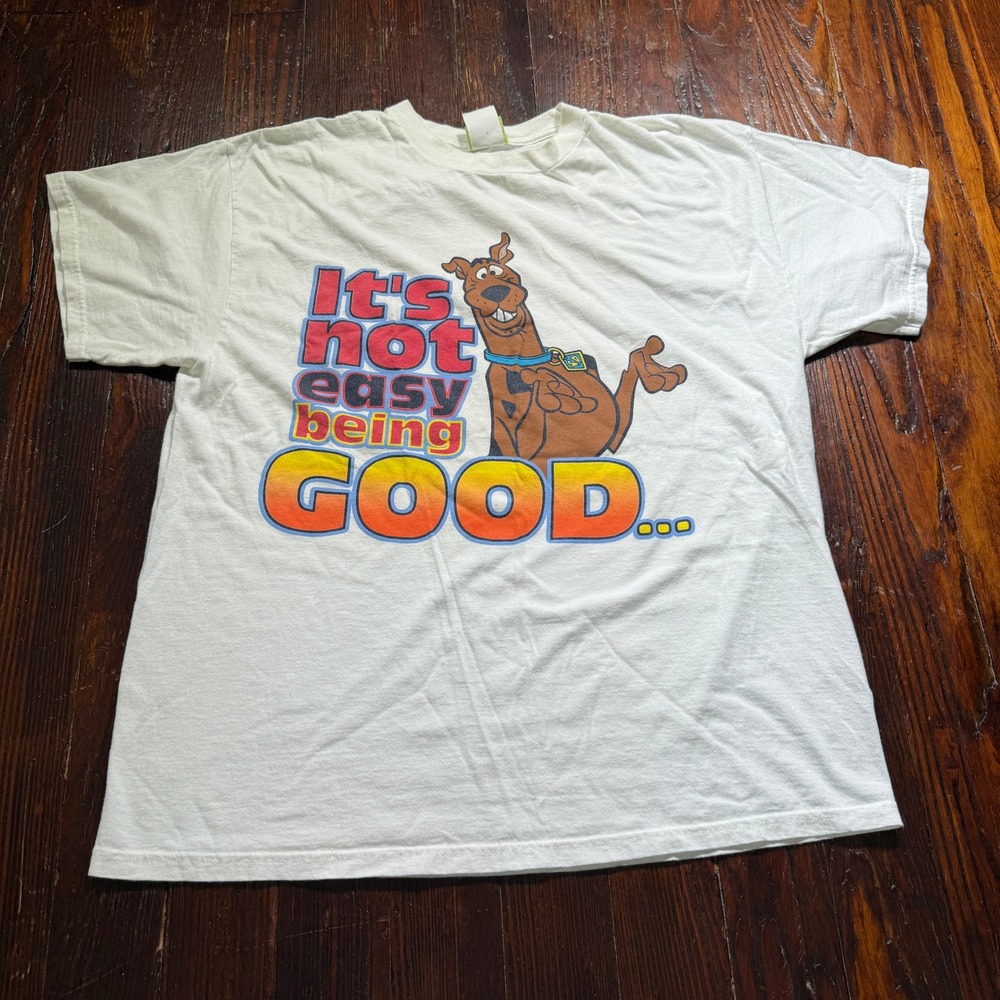 Vintage‎ 90s Scooby Doo Shirt Mens XL White Double Sided Cartoon Network Tee